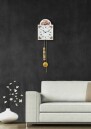 Horloge en bois m&eacute;canique moderne 1 poids Hermle blanc en situation