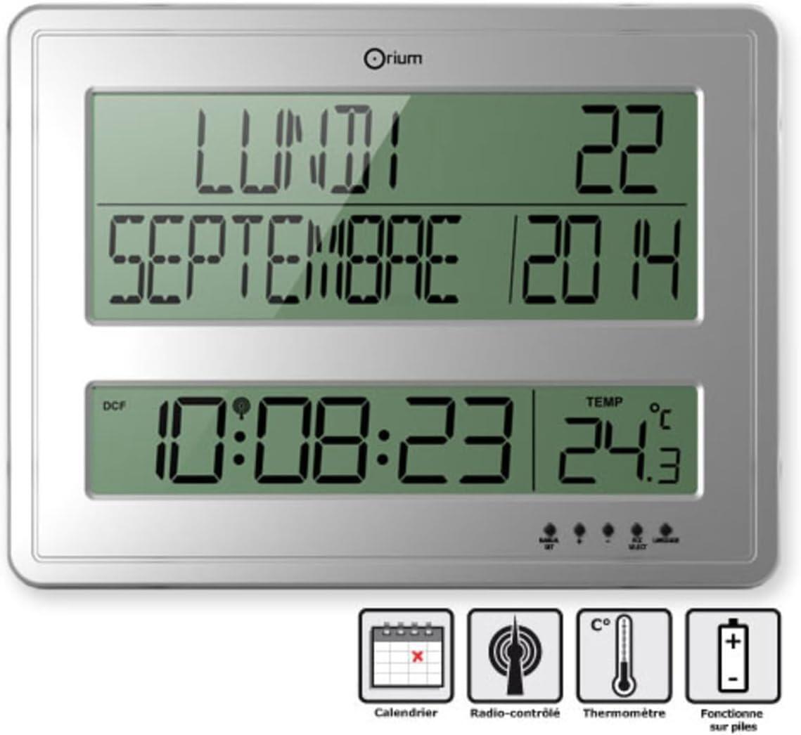 Horloge murale digitale date en fran&ccedil;ais lisible
