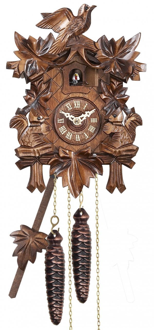 Horloge coucou m&eacute;canique traditionnel 1 jour &eacute;cureuil