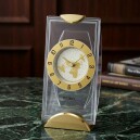 Pendule &agrave; poser Seiko en plastique dor&eacute;_details