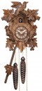 Horloge coucou m&eacute;canique traditionnel 1 jour feuilles fronton cisel&eacute;