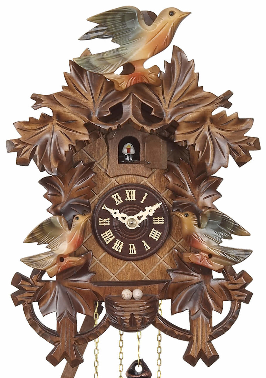 Horloge coucou traditionnel th&egrave;me oiseau_multicolore