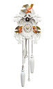 Horloge coucou &agrave; piles traditionnel blanc style feuilles 26 cm