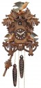 Horloge coucou en bois oiseaux color&eacute;s