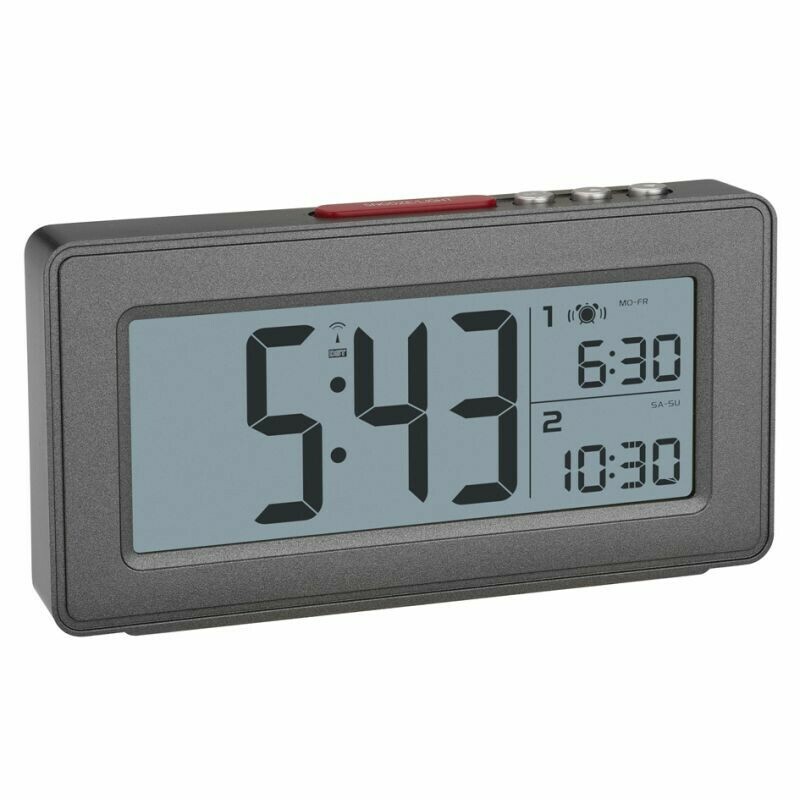 R&eacute;veil digital gris radio-pilot&eacute; double alarme_eclairage