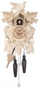 Horloge coucou en bois couleur naturelle feuilles et oiseau