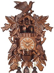 Horloge coucou mécanique traditionnel 8 jours nid d'oiseau 44 cm_zoom