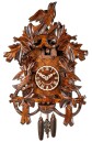 Horloge coucou &agrave; piles en bois 3 oiseaux gros plan