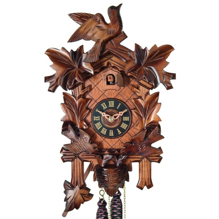 Horloge coucou m&eacute;canique traditionnel 8 jours oiseau anim&eacute;s