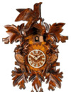 Horloge coucou &agrave; piles en bois 3 oiseaux_ gros plan