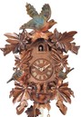 horloge coucou m&eacute;canique traditionnel 1 jour envol oiseaux color&eacute;s 43 cm