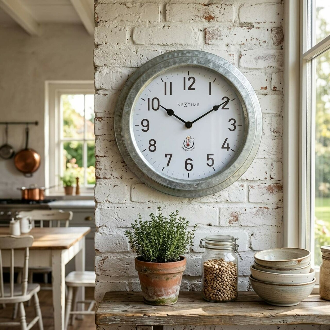 Pendule murale d'ext&eacute;rieur grise_lifestyle