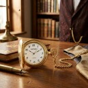 Montre gousset &agrave; quartz dor&eacute;e avec clapet Bayard_lifestyle