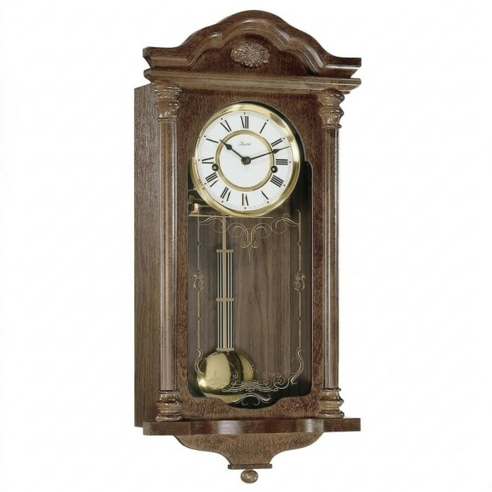 Pendule m&eacute;canique bois de noyer massif sonnerie bim bam