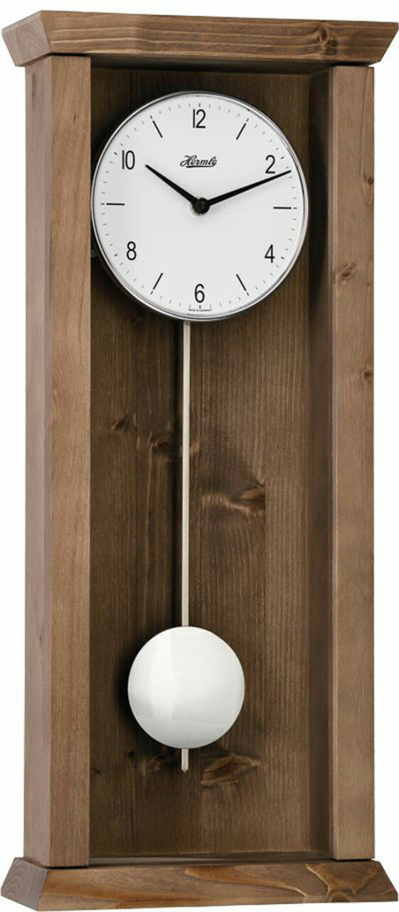Horloge murale &agrave; balancier en bois de ch&ecirc;ne