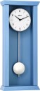 Horloge murale &agrave; balancier en bois peint bleu
