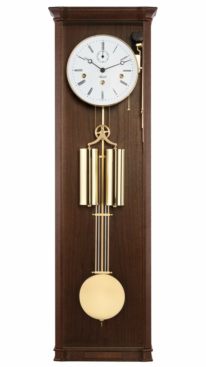 Carillon Westminster r&eacute;gulateur Hermle petit seconde en noyer