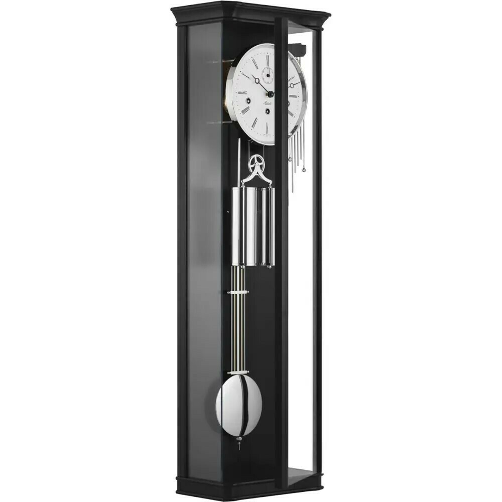 Carillon Westminster Hermle en bois noir petit seconde profil