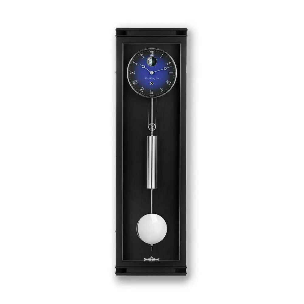 Pendule r&eacute;gulateur Hermle mensuelle avec phase de lune cadran bleu