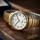 Montre TIMEX en acier inoxydable dor&eacute; Easy reader 25 mm_details