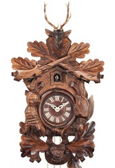 Horloge coucou à piles musical thème chasse tête de cerf 26 cm ou 40 cm_zoom