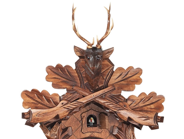 Horloge coucou &agrave; piles th&egrave;me chasse t&ecirc;te de cerf 26 cm ou 40 cm_zoom t&ecirc;te cerf