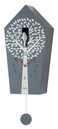 Horloge coucou moderne &agrave; piles en bois laqu&eacute; gris anthracite