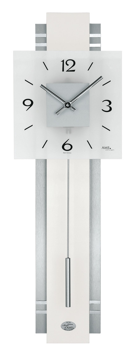 Horloge murale &agrave; balancier moderne en aluminium