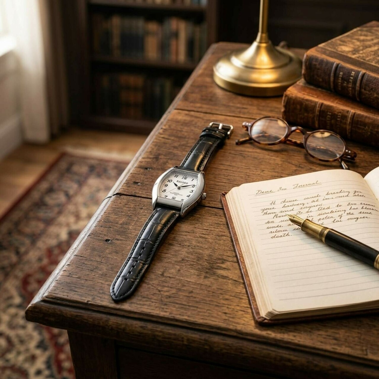 Montre tonneau noire pour femme avec date_lifestyle