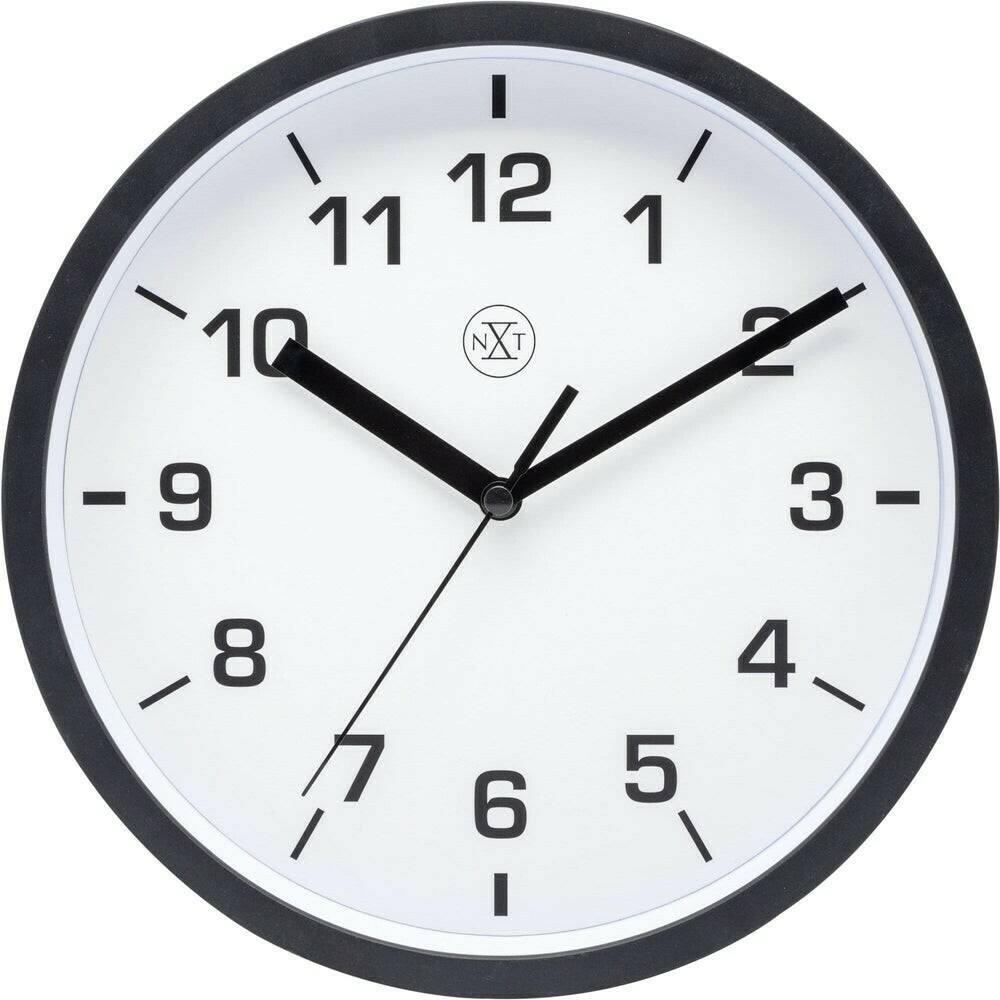 Pendule murale ronde noire et lisible cadran blanc