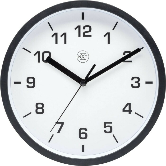 Pendule murale ronde noire et lisible cadran blanc