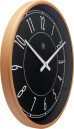 Pendule murale noire et rose diametre 30 cm profil