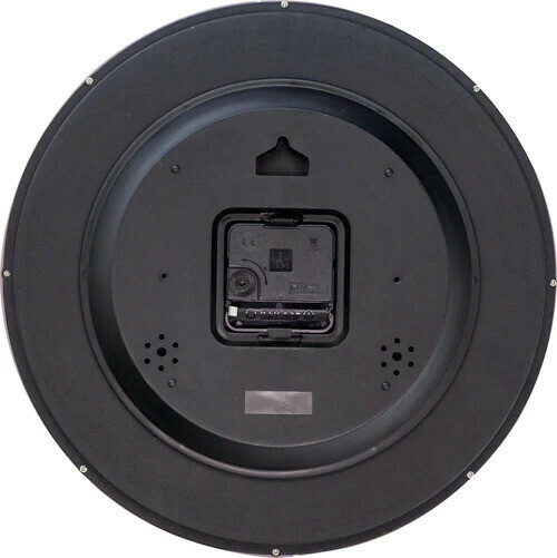 Pendule murale noire et rose diametre 30 cm arriere