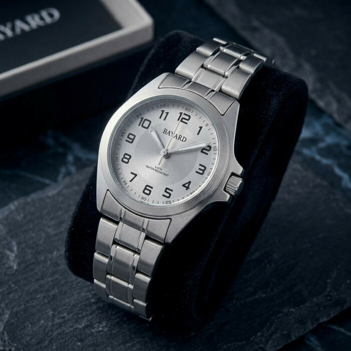 Montre ronde en acier pour femme cadran gris_details