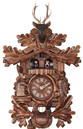 Horloge coucou m&eacute;canique 1 jour musical &eacute;cureuil perdrix 42 cm