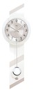 Horloge murale &agrave; balancier moderne en bois brillant et aluminium