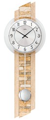 Horloge murale à balancier en bois de Sonoma avec incrustation de pierres naturelles