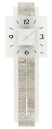 Horloge murale &agrave; balancier argent&eacute;e en bois et aluminium