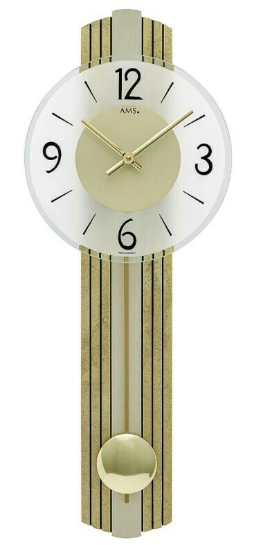 Pendule murale &agrave; balancier moderne en laiton dor&eacute;