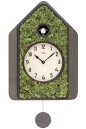 Horloge coucou moderne musical couleur verte incrustation mousse