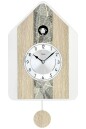 Horloge coucou moderne musical couleur bois naturel et incrustation feuilles