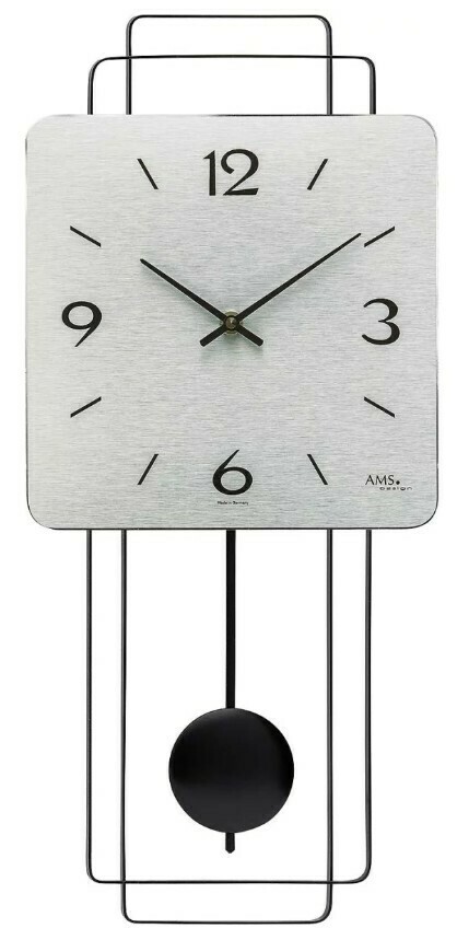 Horloge murale grise moderne &agrave; balancier