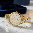 Montre Bayard dor&eacute;e-argent&eacute;e large pour femme_details
