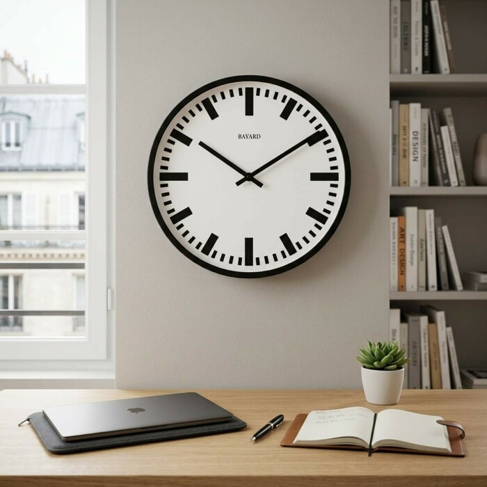 Pendule murale blanche lisible en plastique_lifestyle