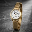 Montre pour femme dor&eacute;e bracelet extensible avec date_details