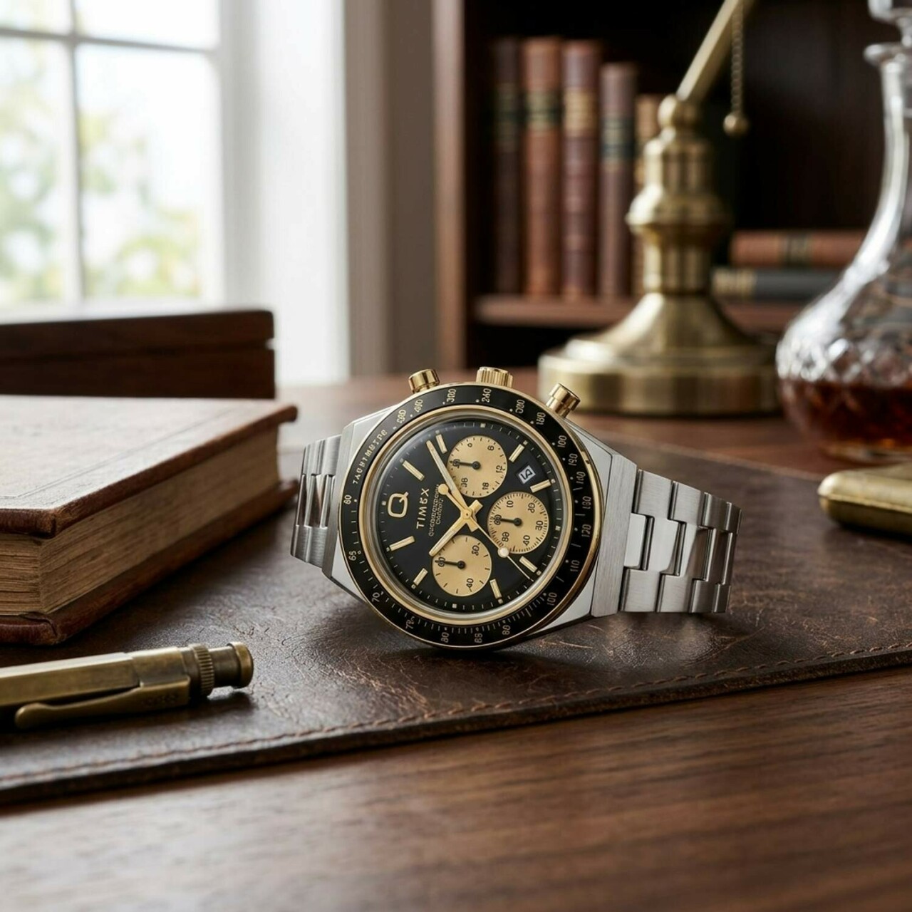 Montre chronographe Timex Q cadran noir homme TW2W64200_lifestyle
