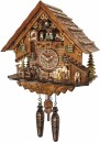 Horloge coucou musical &agrave; piles b&ucirc;cheron et danseurs 34 cm