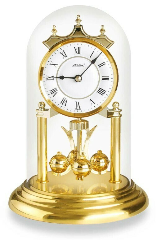 Pendule 400 jours en m&eacute;tal dor&eacute; 23 cm chiffres romains