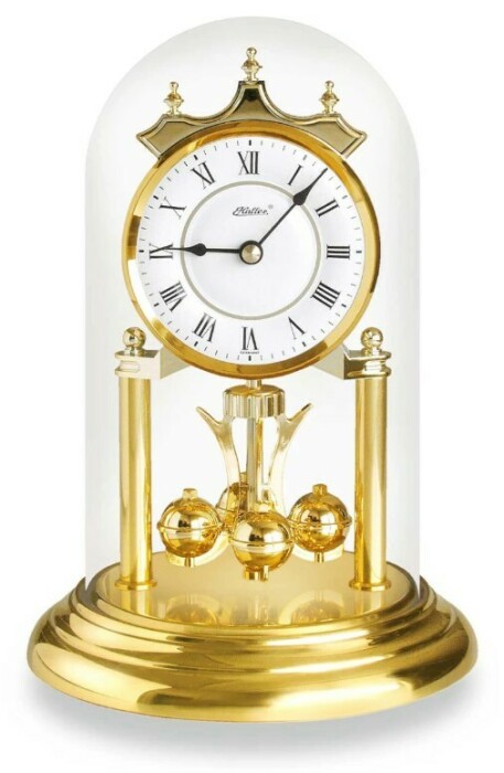 Pendule 400 jours en métal doré 23 cm chiffres romains