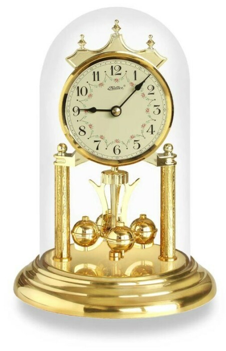 Pendule 400 jours en métal doré 23 cm petites fleurs